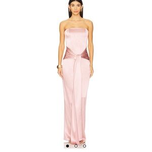 Michael Costello Blush Strapless Gown